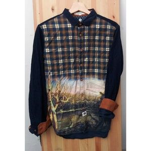 Men's Fairwhale Graphic Print Button Down Shirt